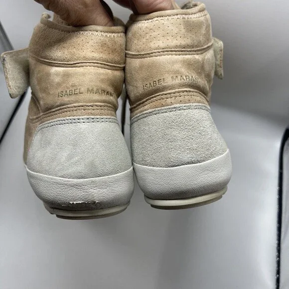 Isabel Marant Etoile Bessy Suede Leather Blush Hightop Sneakers Sz 40 - Picture 8 of 12